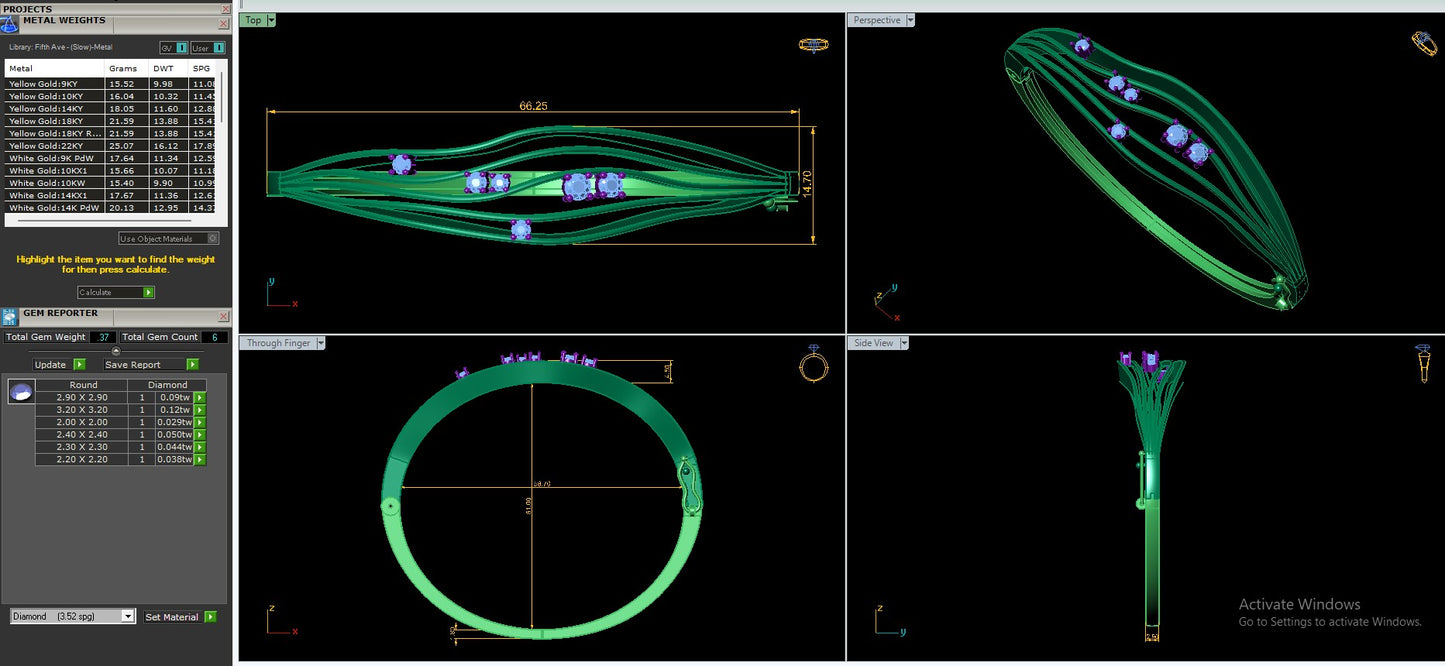 Women's Designer Bangle & Bracelet CAD Files – 12 Model Collection | 3DM & STL Download