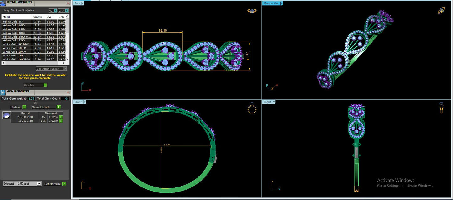 Women's Designer Bangle & Bracelet CAD Files – 12 Model Collection | 3DM & STL Download
