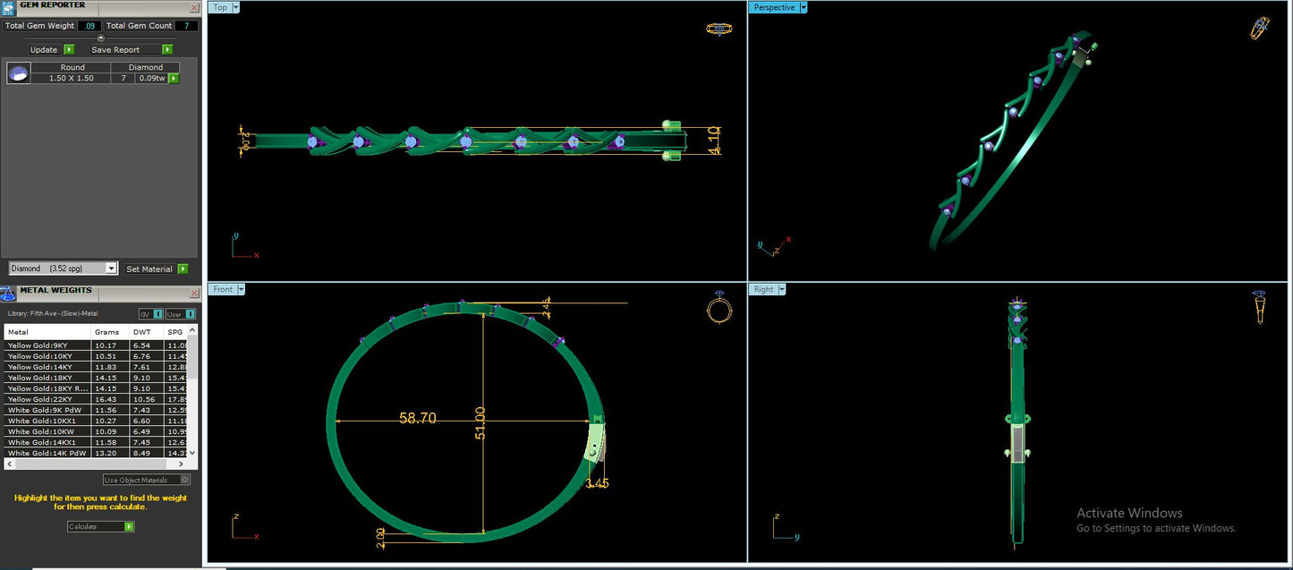 Women's Designer Bangle & Bracelet CAD Files – 12 Model Collection | 3DM & STL Download