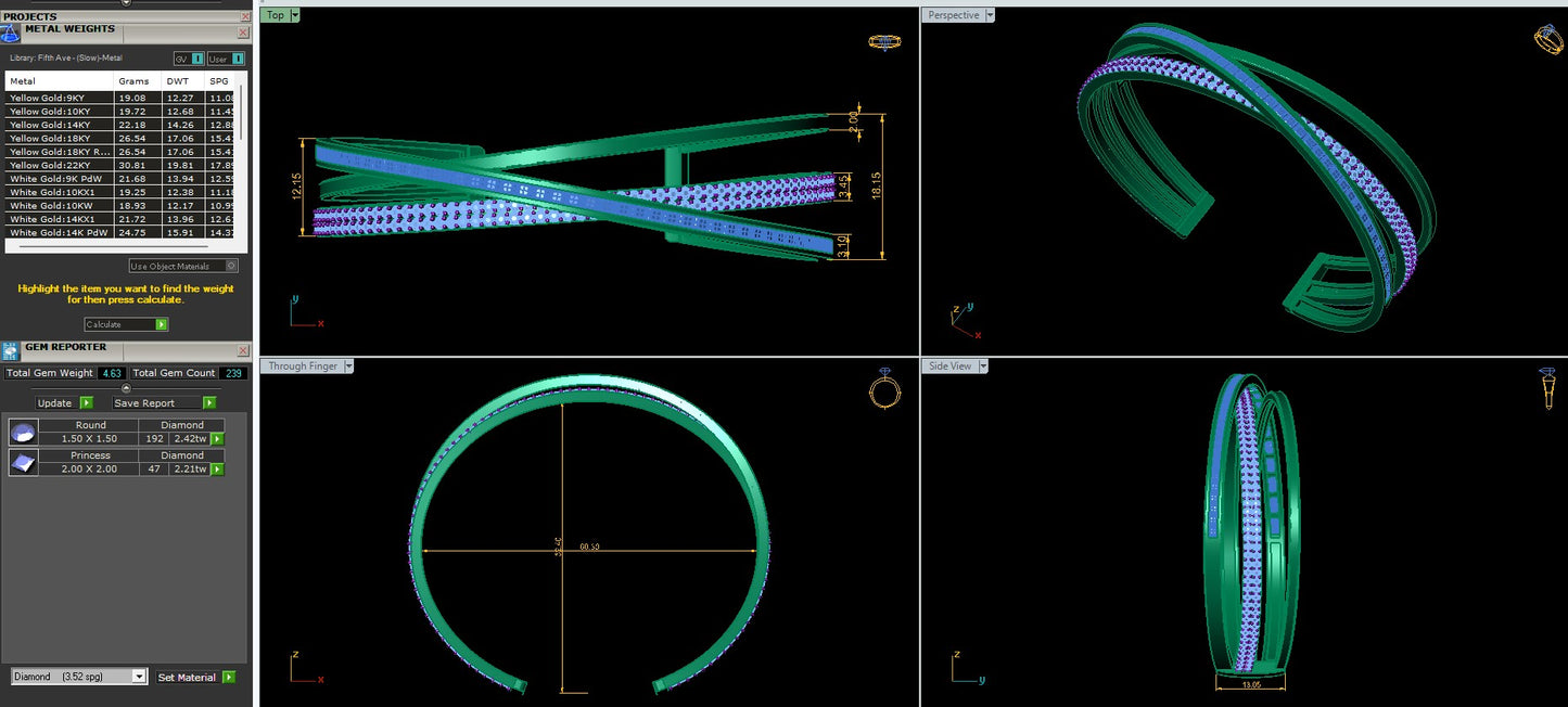 Women's Bracelet CAD Files – 16 Model Collection | 3DM & STL Download