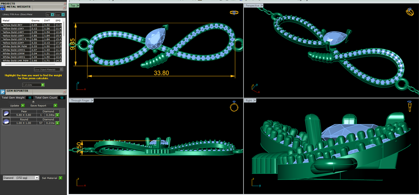 Women's Designer Bangle & Bracelet CAD Files – 12 Model Collection | 3DM & STL Download