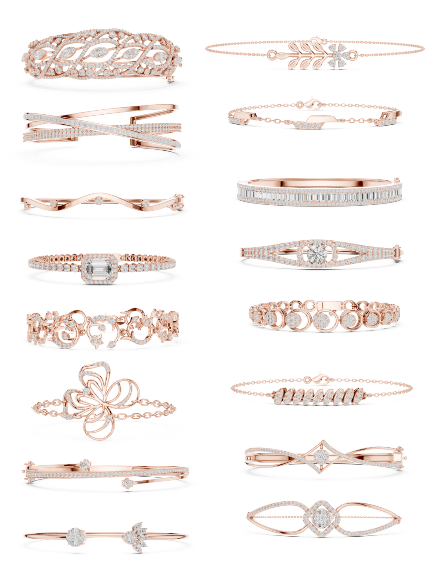 Women's Bracelet CAD Files – 16 Model Collection | 3DM & STL Download