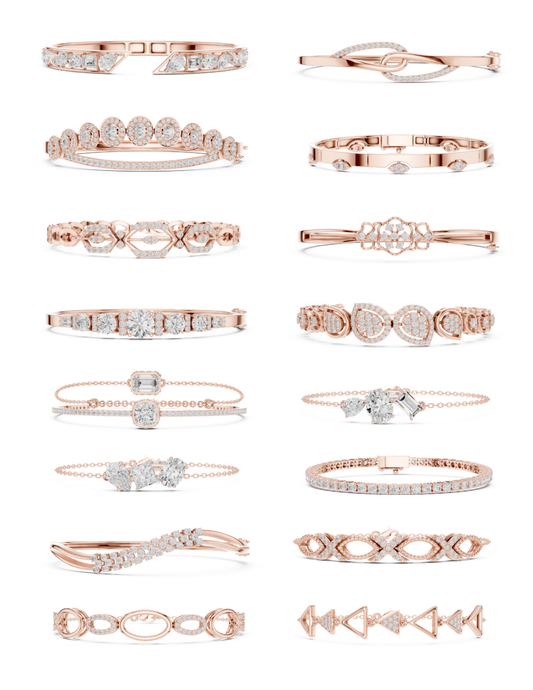 Women's Luxury Bangle & Bracelet CAD Files – 16 Model Collection | 3DM & STL Download