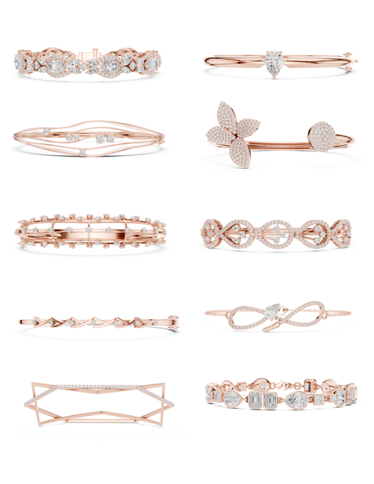 Women's Designer Bangle & Bracelet CAD Files – 12 Model Collection | 3DM & STL Download