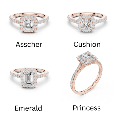 Halo Pavé Band Ring CAD Files – Multi Shape Collection | 3DM & STL Download