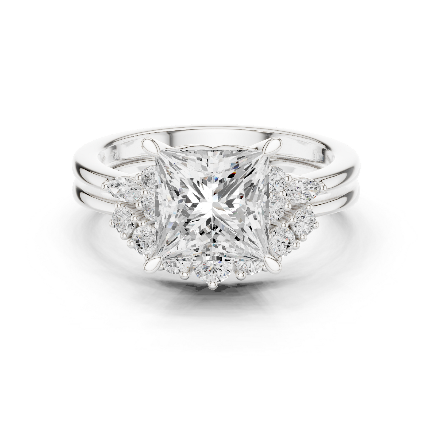 Princess Cut Stackable Ring CAD Files – 3DM & STL Download With Rendered Images
