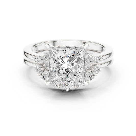 Princess Cut Stackable Ring CAD Files – 3DM & STL Download With Rendered Images