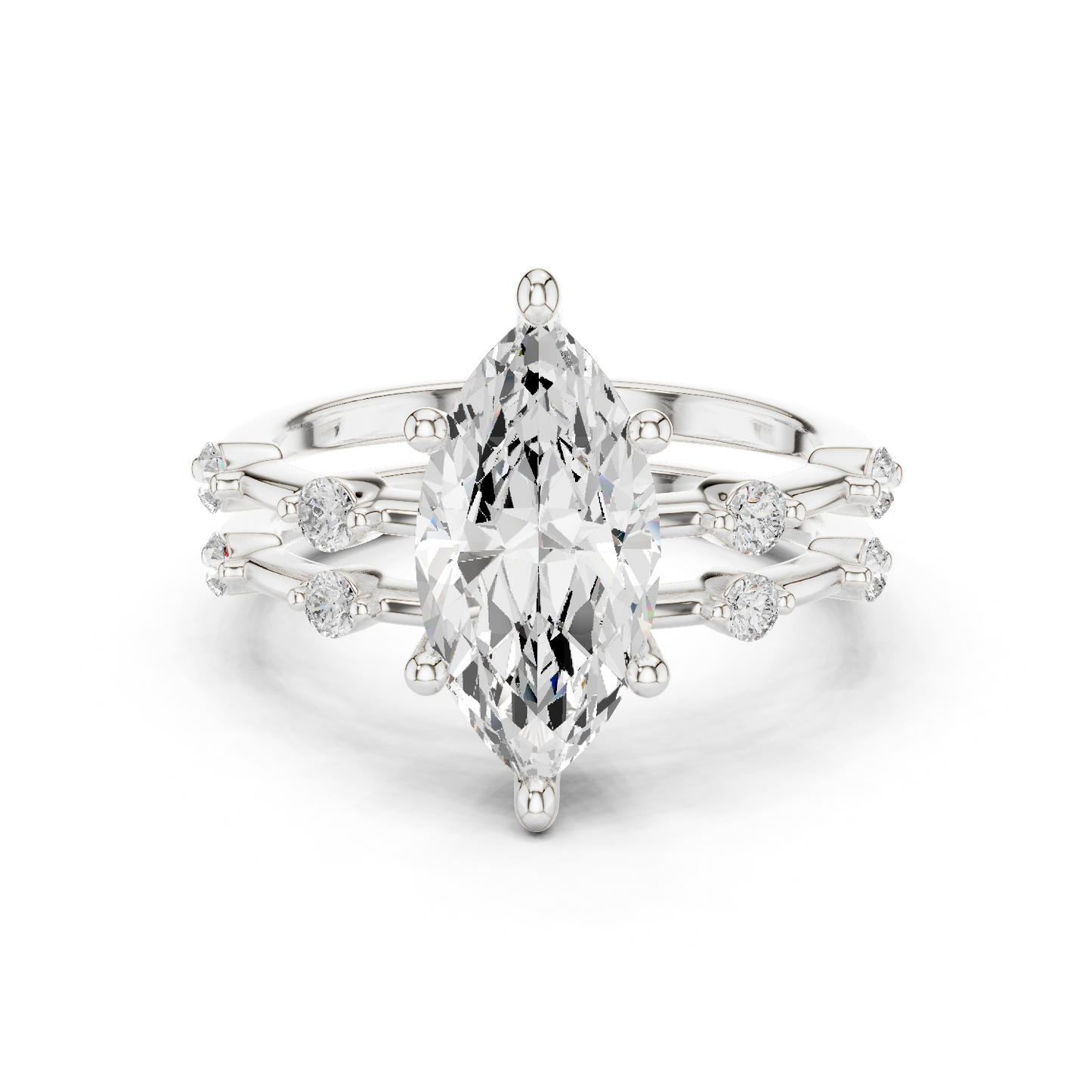 Marquise Cut Stackable Ring CAD Files – 3DM & STL Download