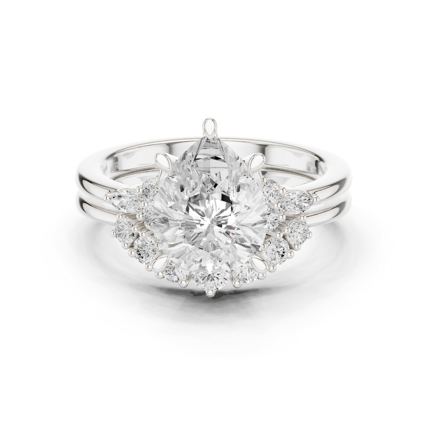 Pear Cut Stackable Ring CAD Files – 3DM & STL Download With Rendered Images