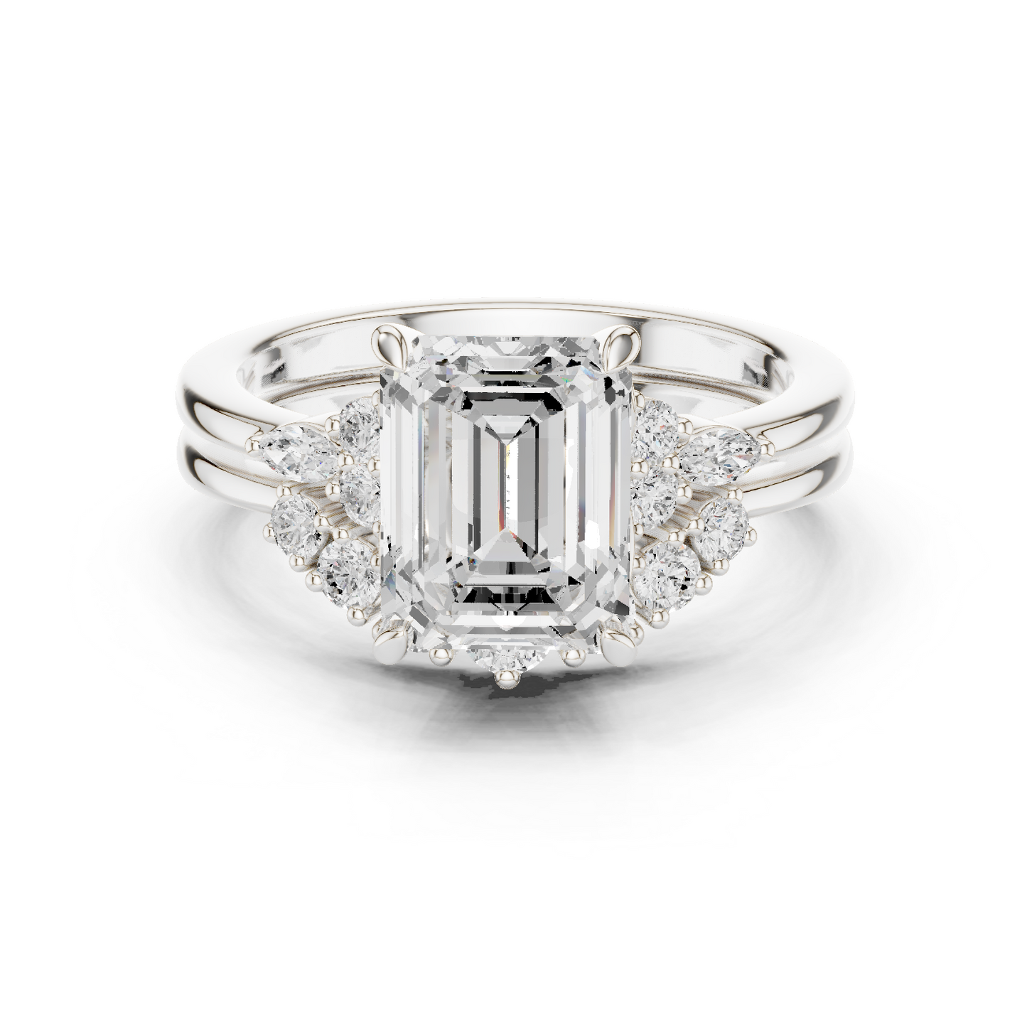 Emerald Cut Stackable Ring CAD Files – 3DM & STL Download With Rendered Images