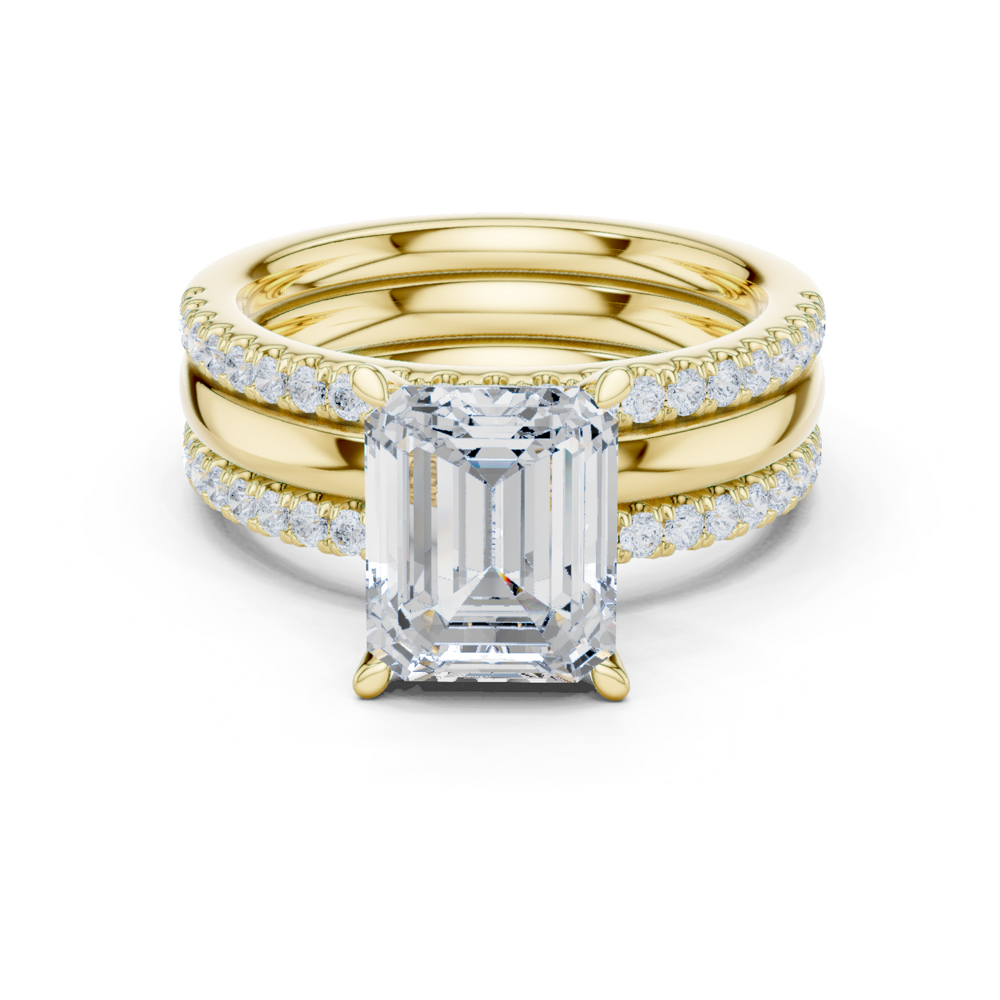 Emerald Cut Stackable Ring CAD Files – 3DM & STL Download
