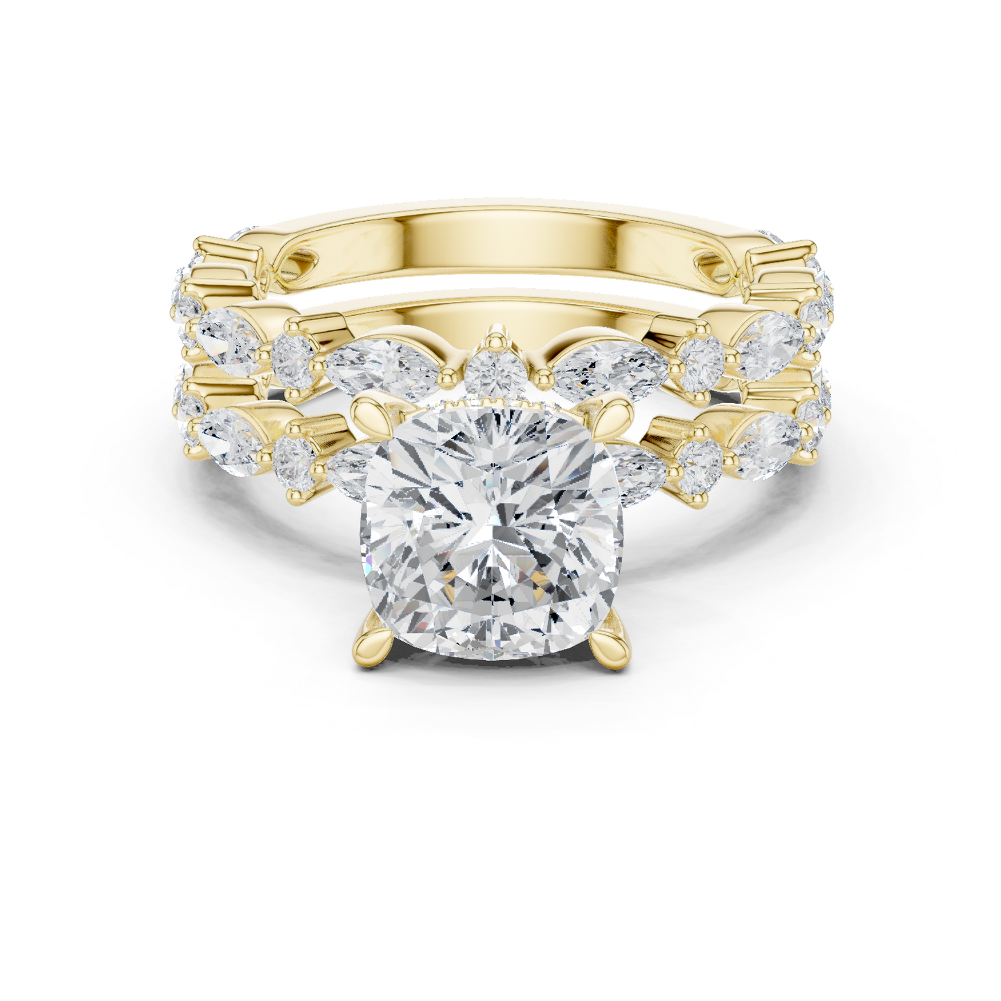 Cushion Cut Stackable Ring CAD Files – 3DM & STL Download