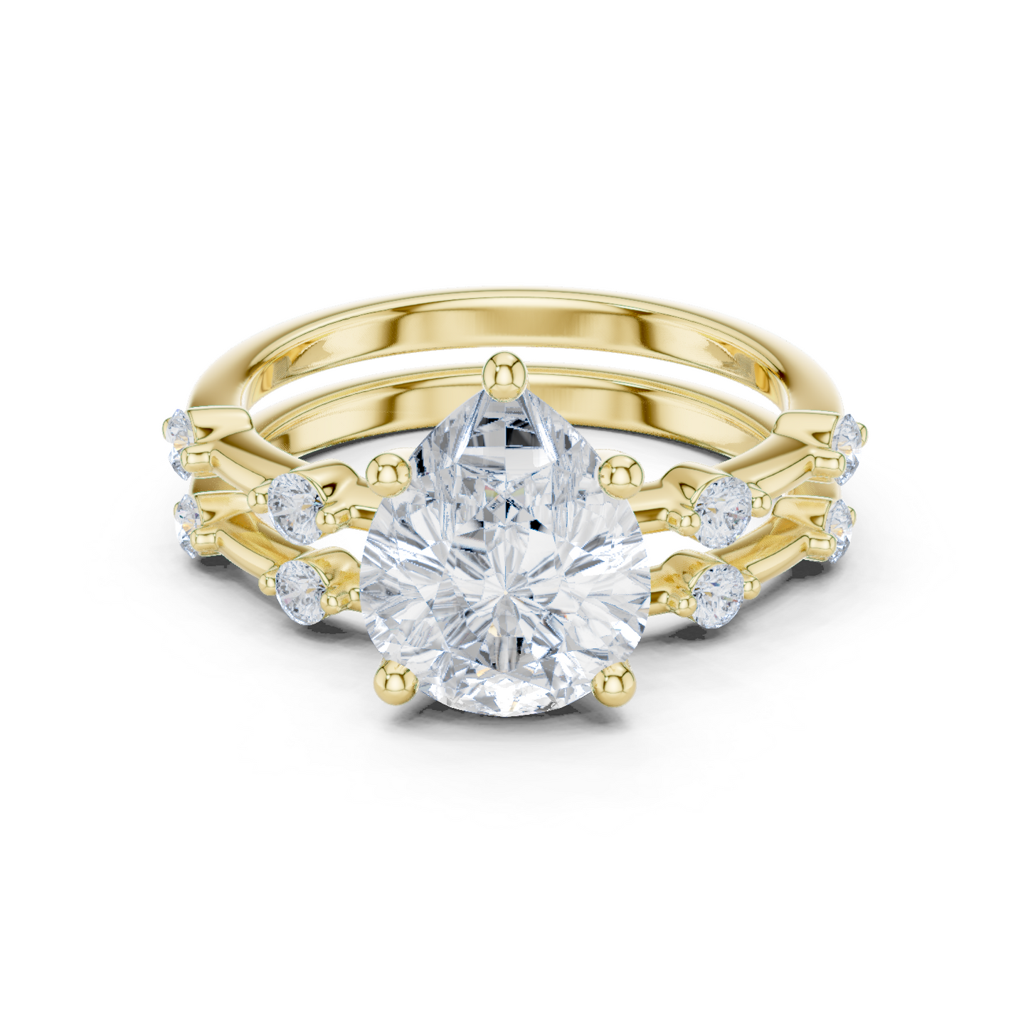 Pear Cut Stackable Ring CAD Files – 3DM & STL Download