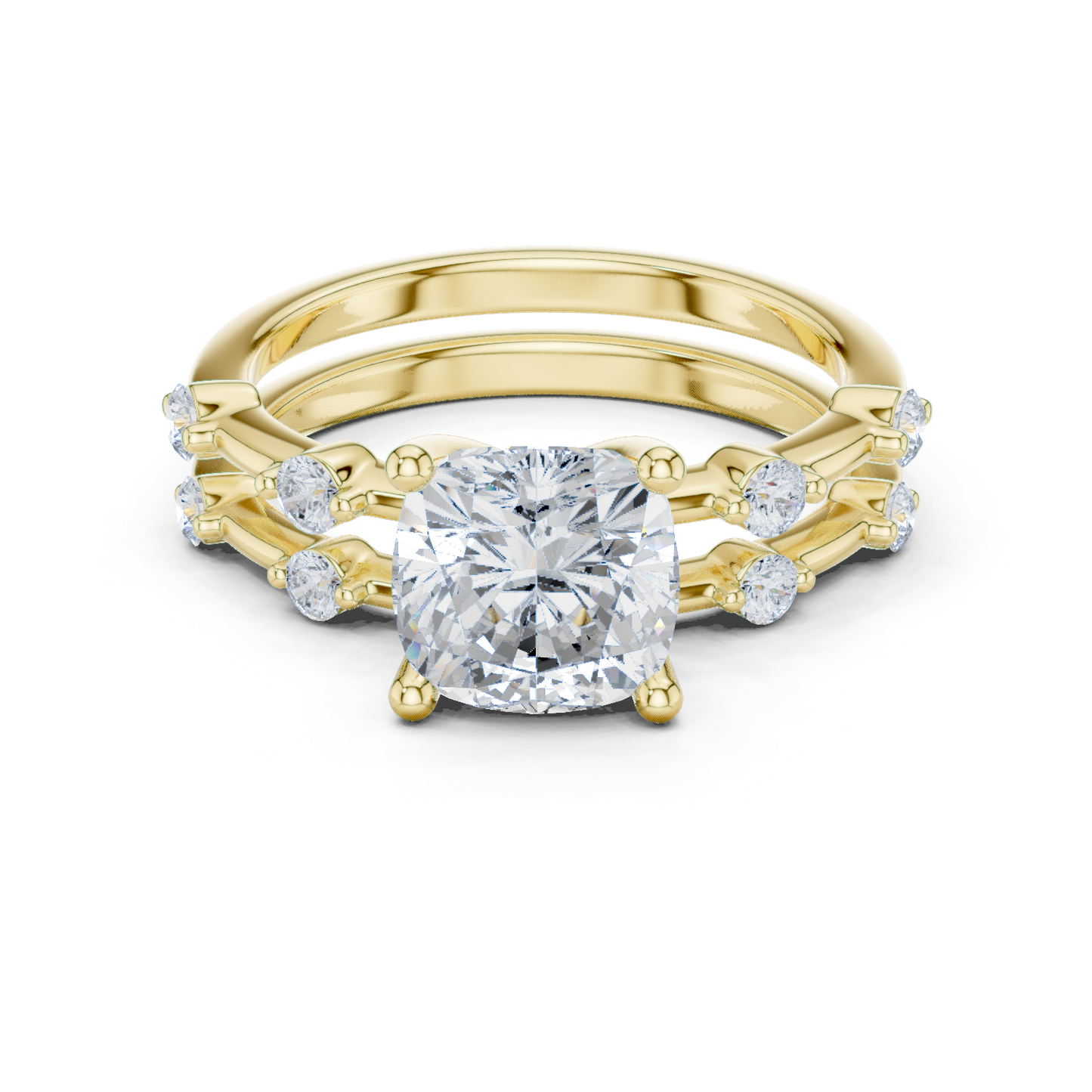 Cushion Cut Stackable Ring CAD Files – 3DM & STL Download