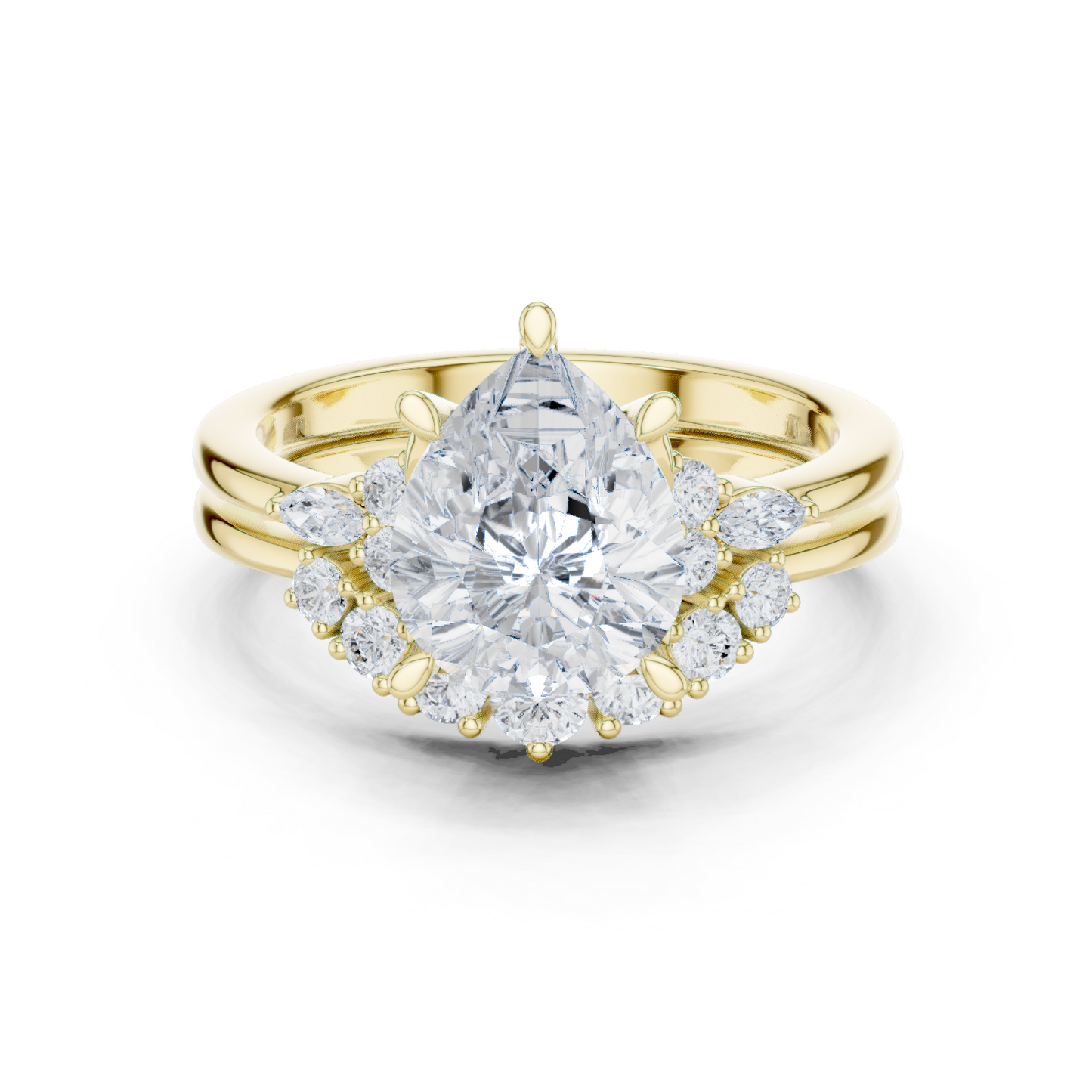 Pear Cut Stackable Ring CAD Files – 3DM & STL Download With Rendered Images